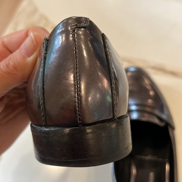 VGUC patent leather Sigerson Morrison dark steel coloured loafers - Picture 9 of 9